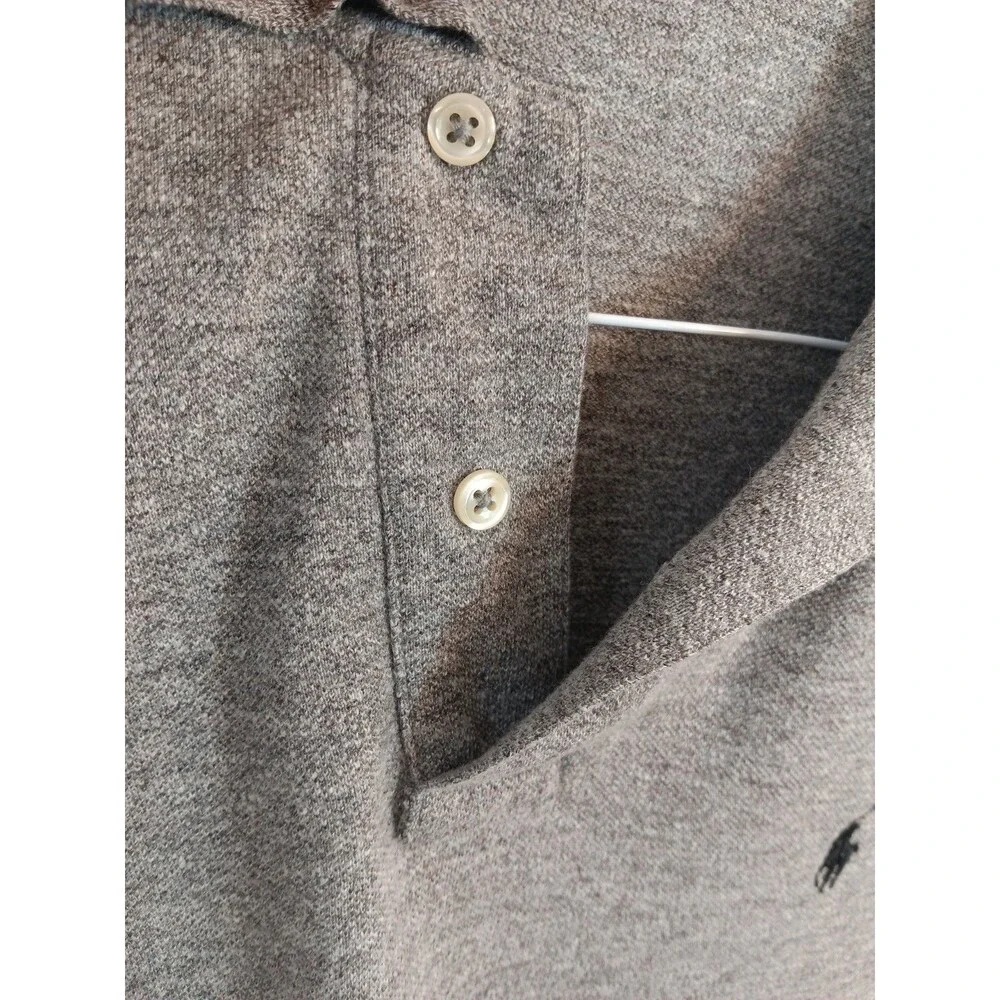 Polo Ralph Lauren Shirt Mens Large Custom Slim Fit Heather Gray Cotton Preppy